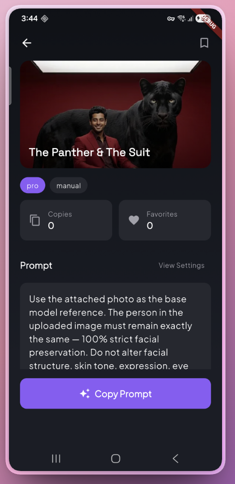 Promptly prompt detail — copy and stats